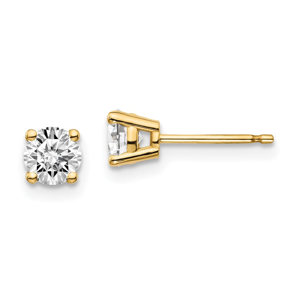 14k I1 Diamond Stud Push-on Post Earrings