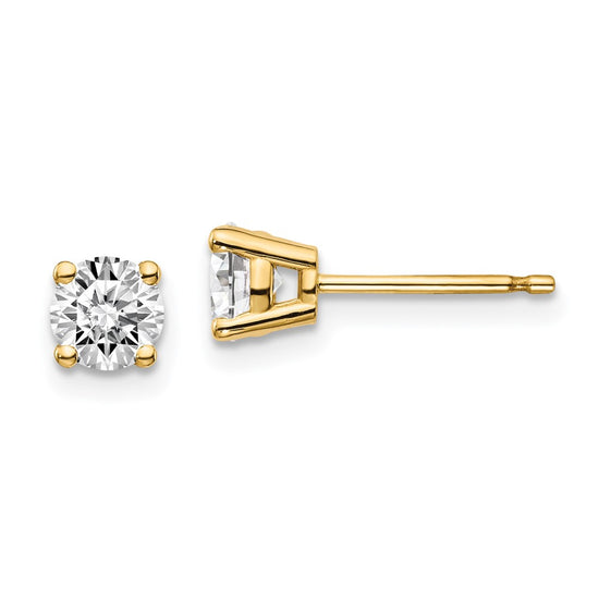 14k I1 Diamond Stud Push-on Post Earrings