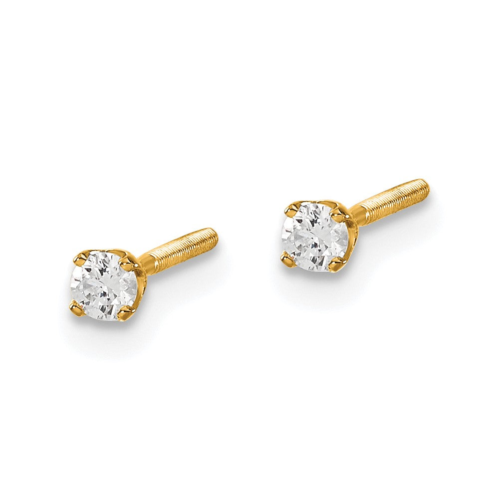 14k SI3 Diamond Stud Thread on/off Post Earrings