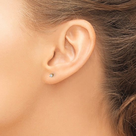 14k SI3 Diamond Stud Thread on/off Post Earrings