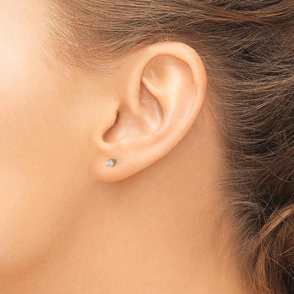 14k SI3 Diamond Stud Thread on/off Post Earrings
