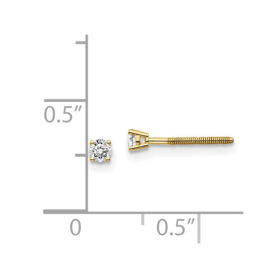 14k SI3 Diamond Stud Thread on/off Post Earrings