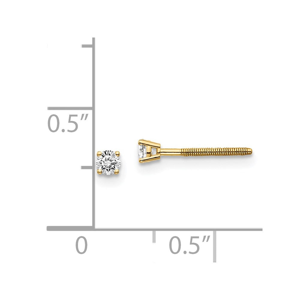14k SI3 Diamond Stud Thread on/off Post Earrings