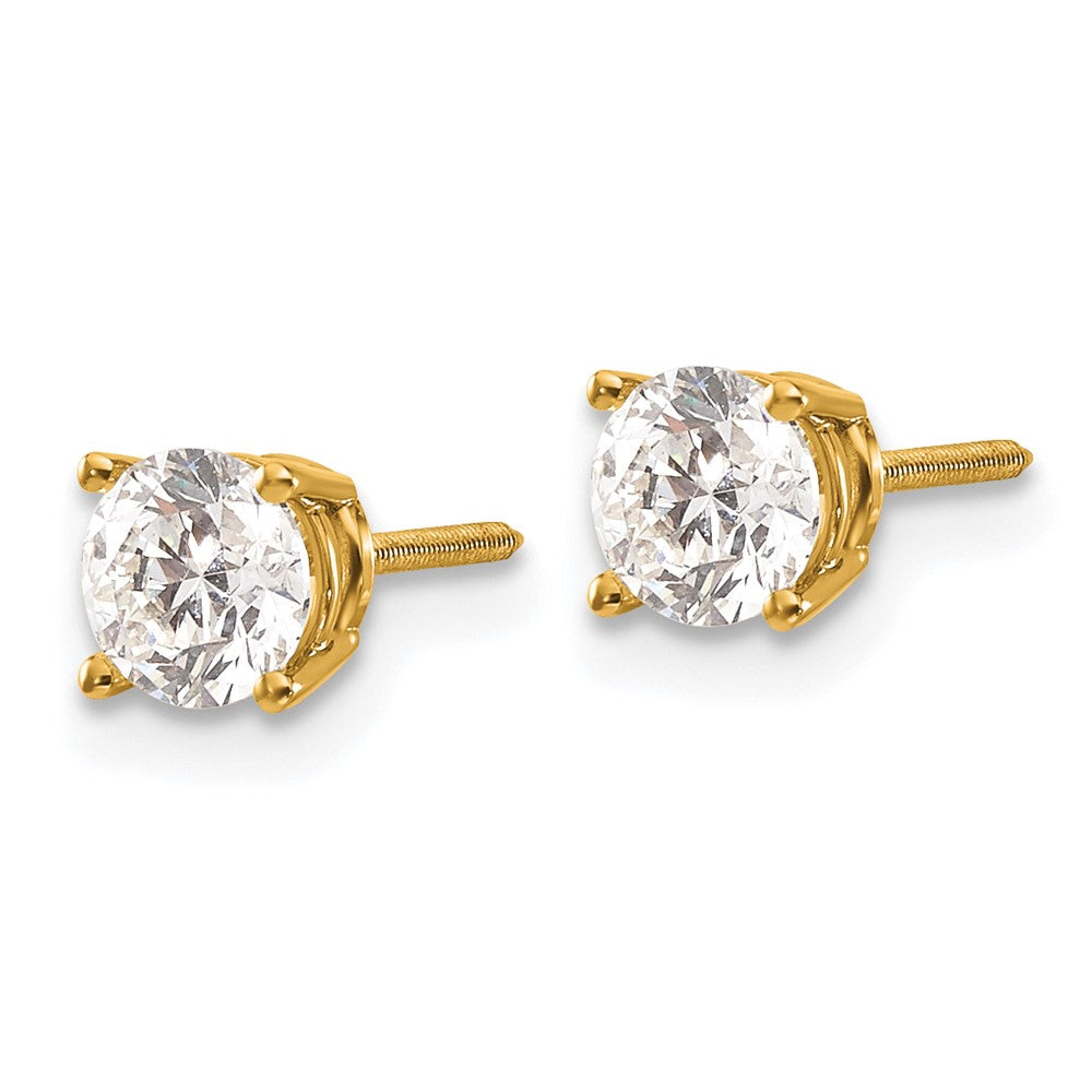 14k VS2/SI1 Diamond Stud Thread on/off Post Earrings
