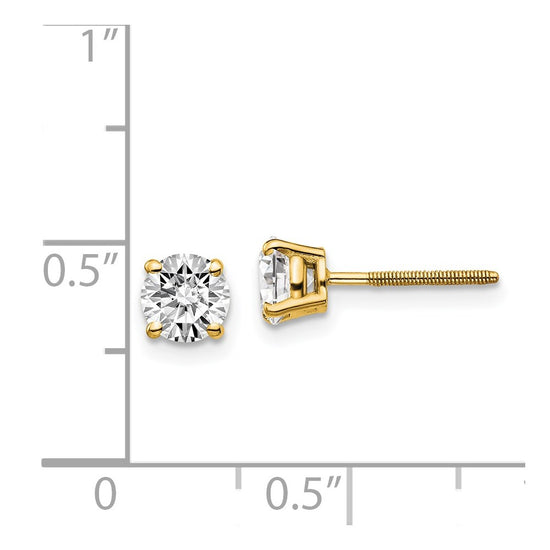 14k SI3 Diamond Stud Thread on/off Post Earrings