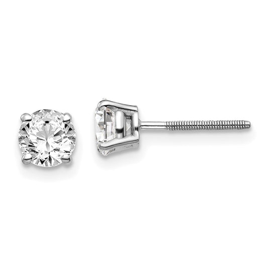 14k SI3 Diamond Stud Thread on/off Post Earrings