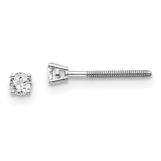 14k SI3 Diamond Stud Thread on/off Post Earrings