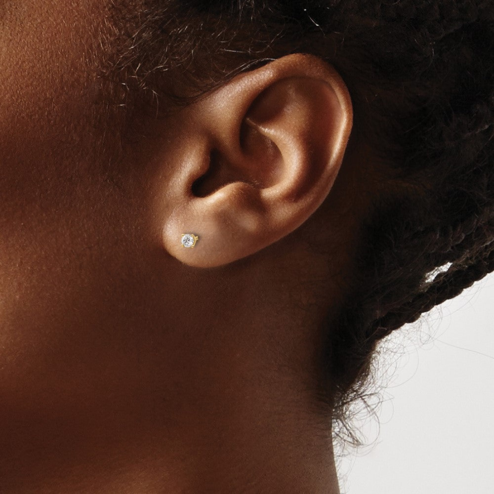 14k VS2/SI1 Diamond Stud Thread on/off Post Earrings