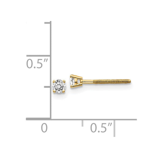 14k SI3 Diamond Stud Thread on/off Post Earrings