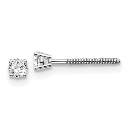 14k SI3 Diamond Stud Thread on/off Post Earrings