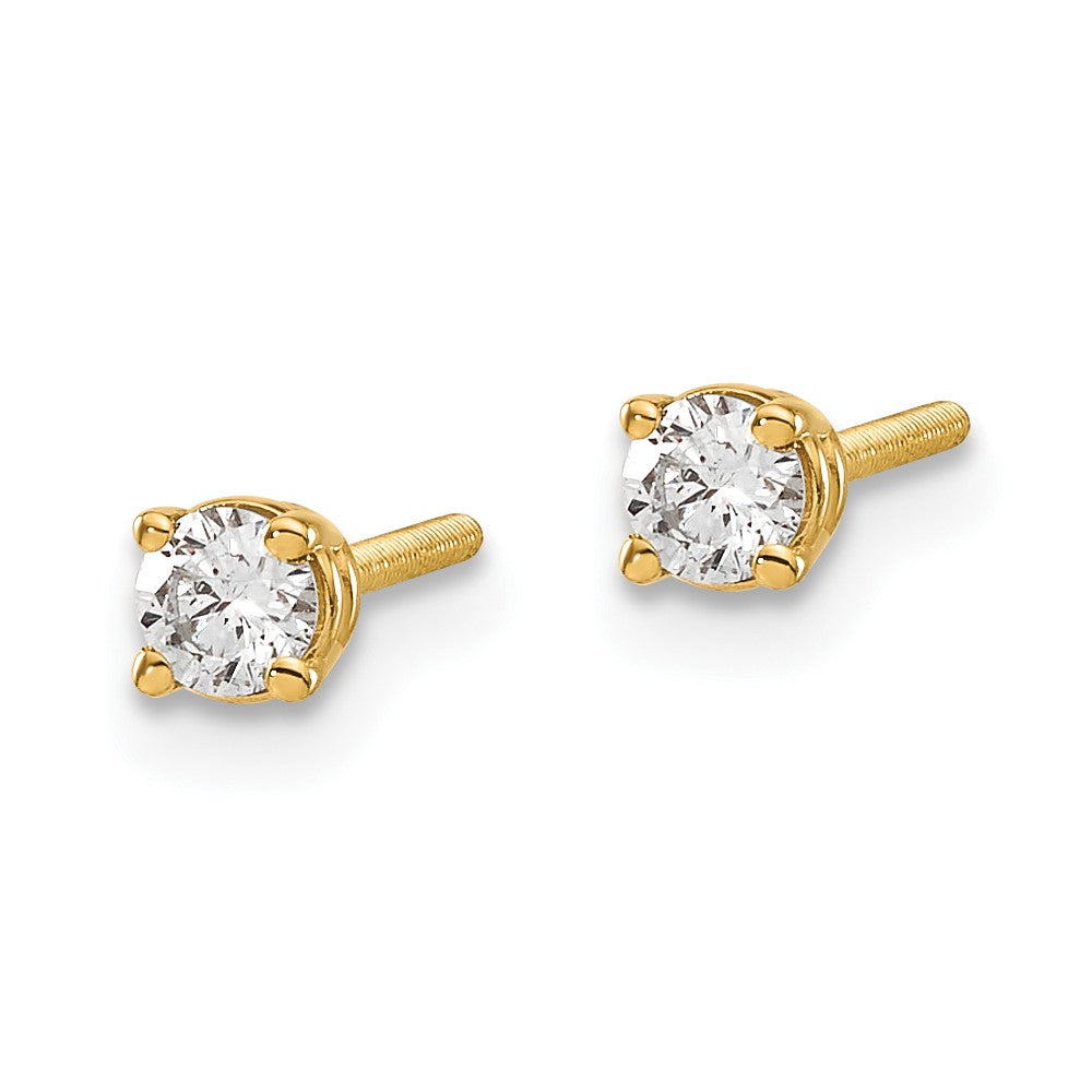 14k VS2/SI1 Diamond Stud Thread on/off Post Earrings