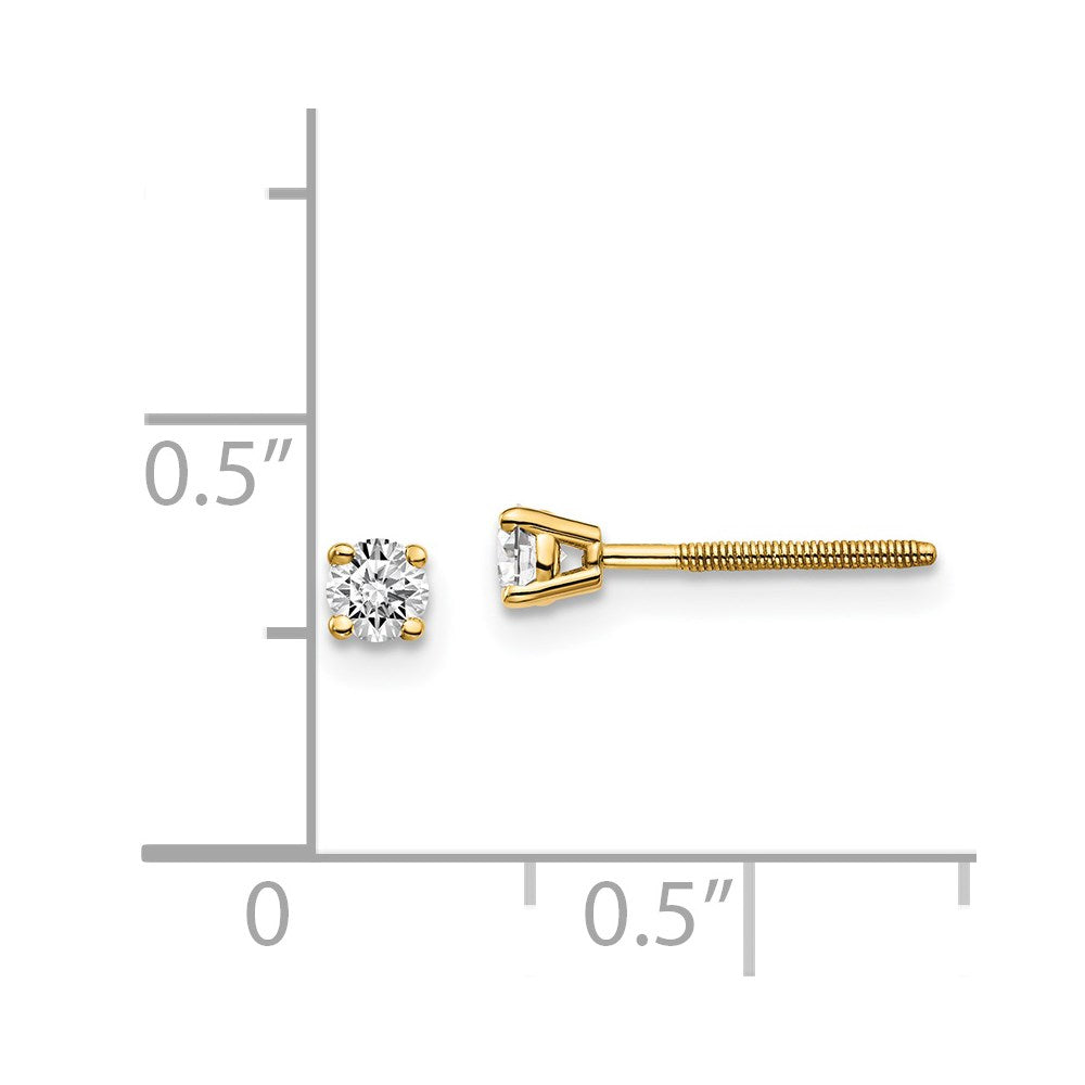14k VS2/SI1 Diamond Stud Thread on/off Post Earrings