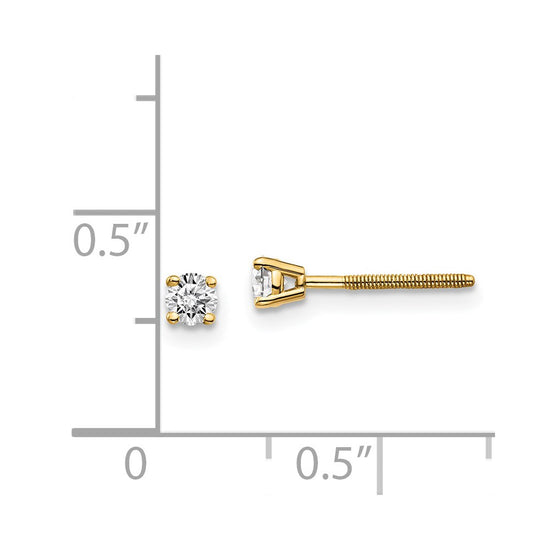 14k SI3 Diamond Stud Thread on/off Post Earrings