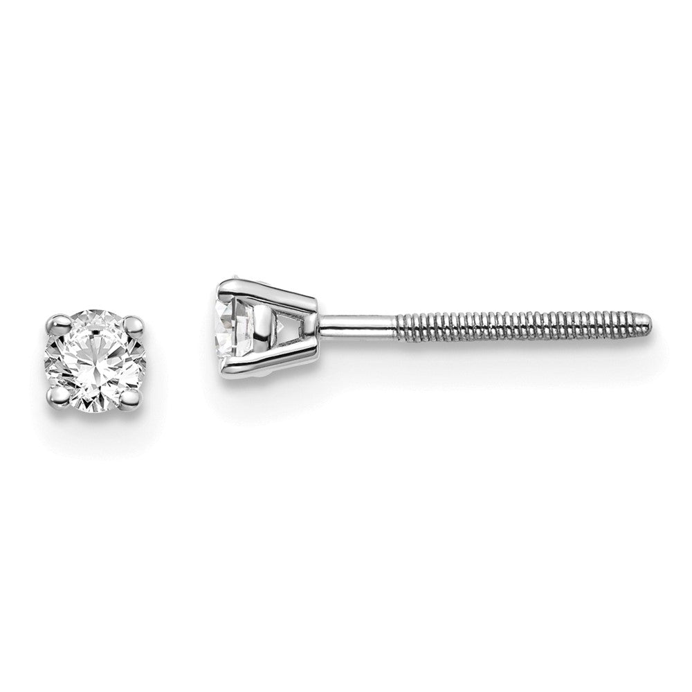 14k SI3 Diamond Stud Thread on/off Post Earrings
