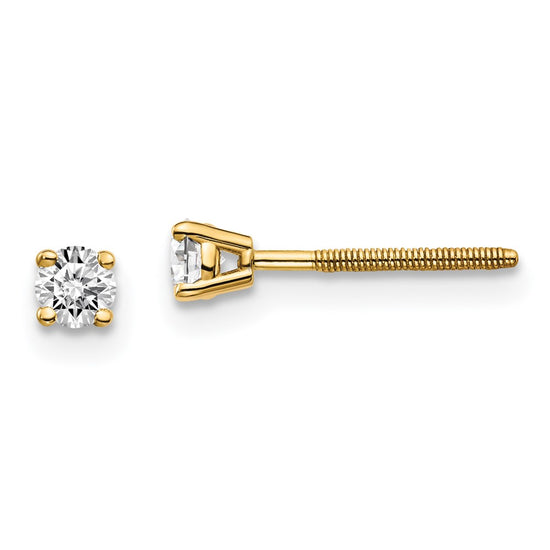 14k SI3 Diamond Stud Thread on/off Post Earrings