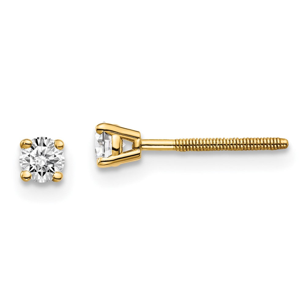 14k SI3 Diamond Stud Thread on/off Post Earrings