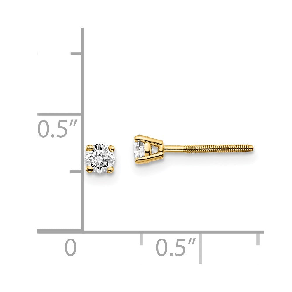 14k VS2/SI1 Diamond Stud Thread on/off Post Earrings
