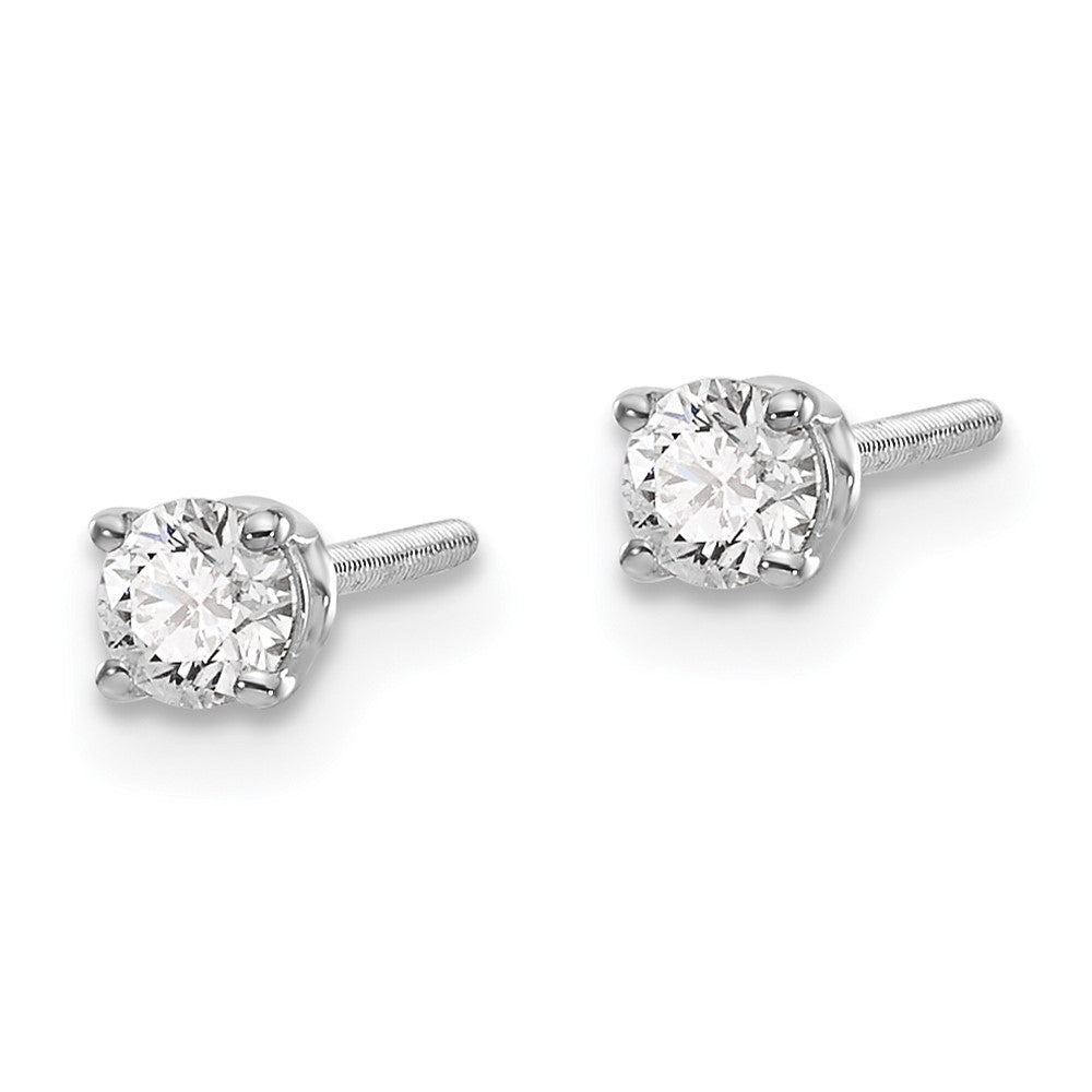 14k SI3 Diamond Stud Thread on/off Post Earrings