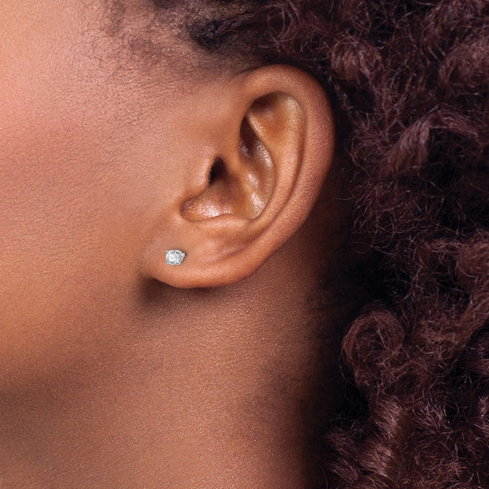 14k SI3 Diamond Stud Thread on/off Post Earrings