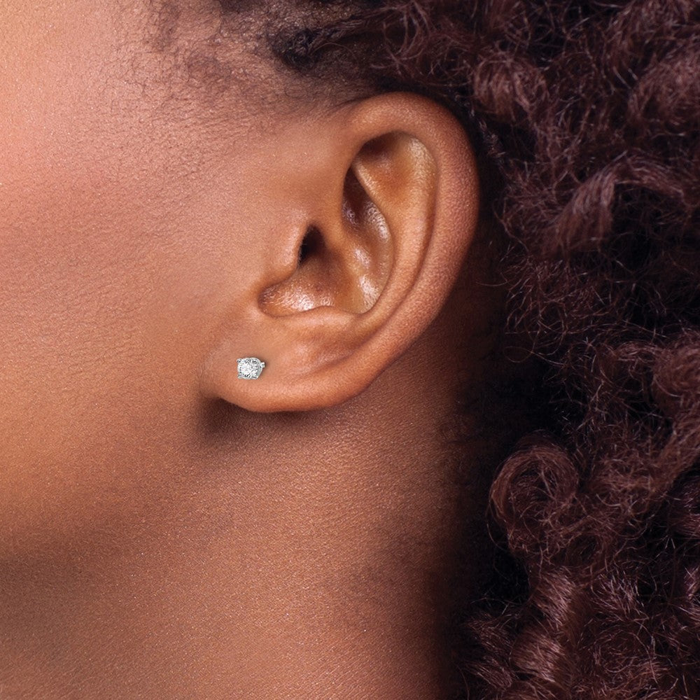 14k SI3 Diamond Stud Thread on/off Post Earrings