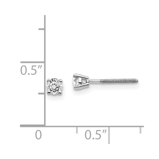 14k SI3 Diamond Stud Thread on/off Post Earrings