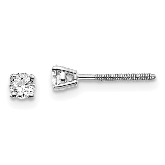 14k SI3 Diamond Stud Thread on/off Post Earrings