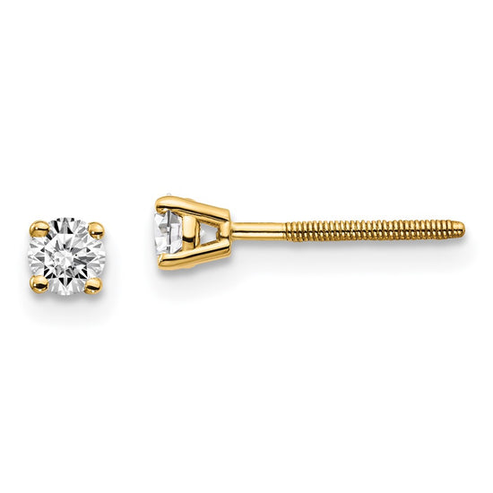 14k SI3 Diamond Stud Thread on/off Post Earrings