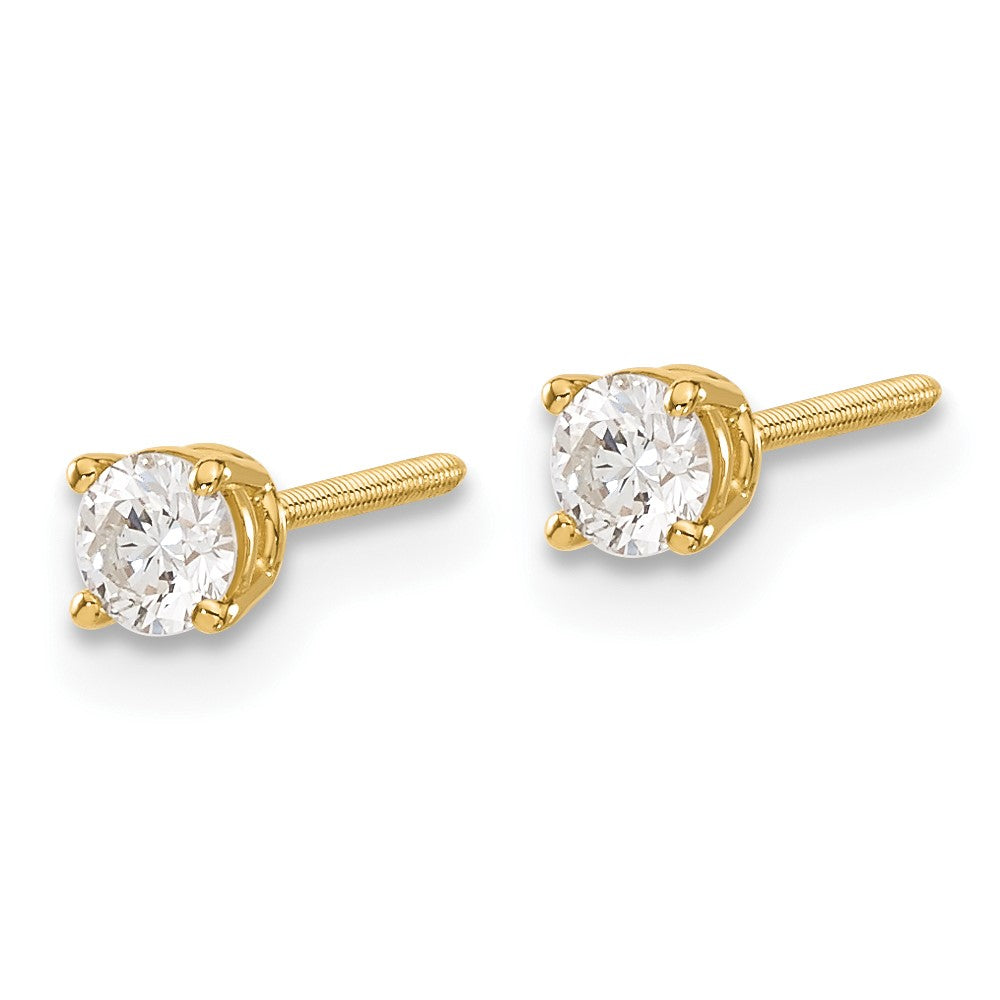 14k VS2/SI1 Diamond Stud Thread on/off Post Earrings