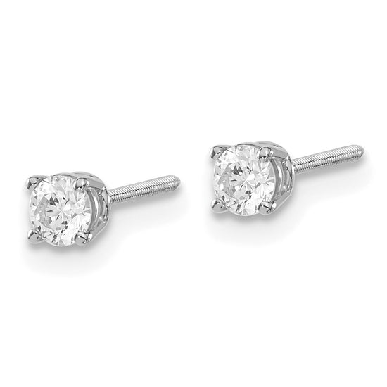 14k SI3 Diamond Stud Thread on/off Post Earrings