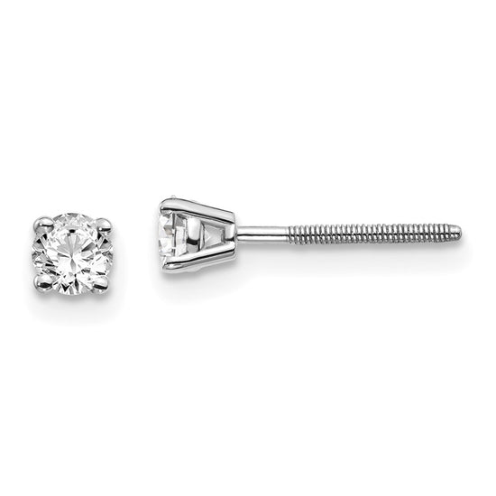 14k SI3 Diamond Stud Thread on/off Post Earrings