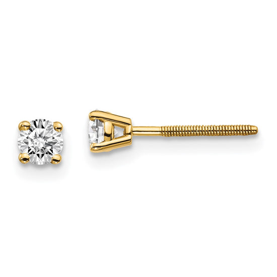 14k SI3 Diamond Stud Thread on/off Post Earrings