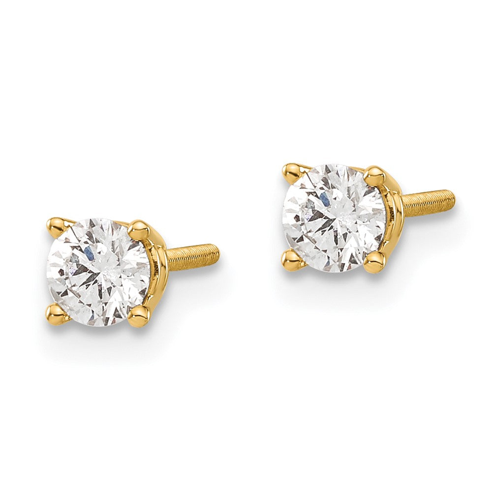 14k VS2/SI1 Diamond Stud Thread on/off Post Earrings
