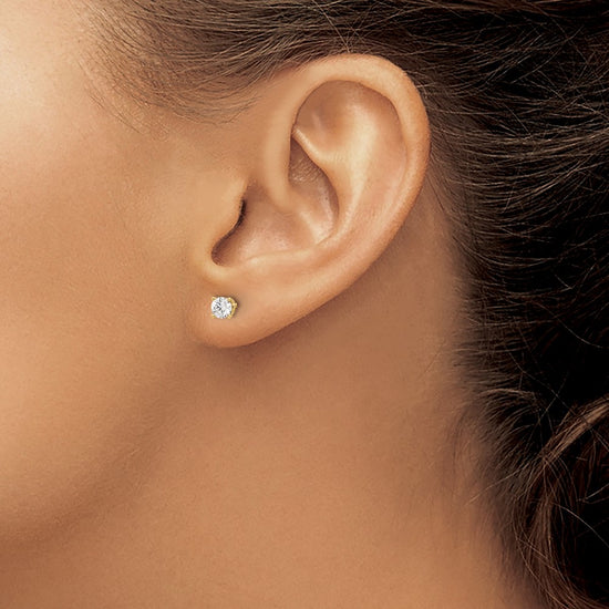 14k SI3 Diamond Stud Thread on/off Post Earrings