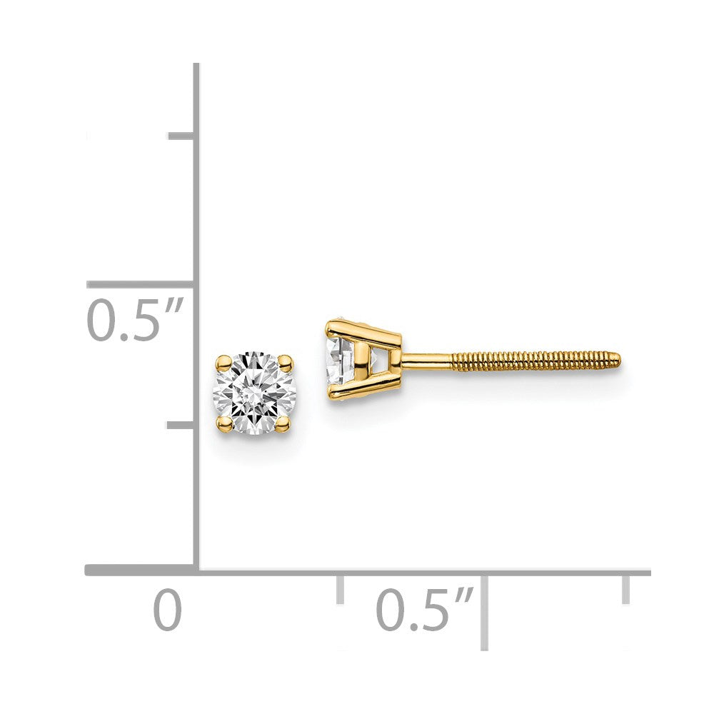 14k VS2/SI1 Diamond Stud Thread on/off Post Earrings