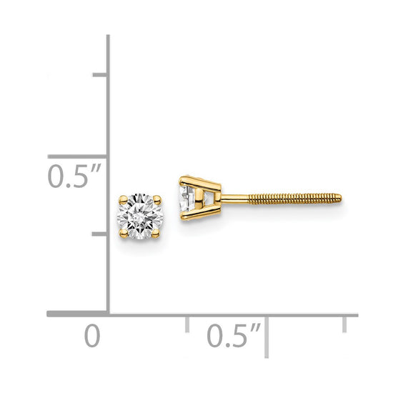 14k SI3 Diamond Stud Thread on/off Post Earrings