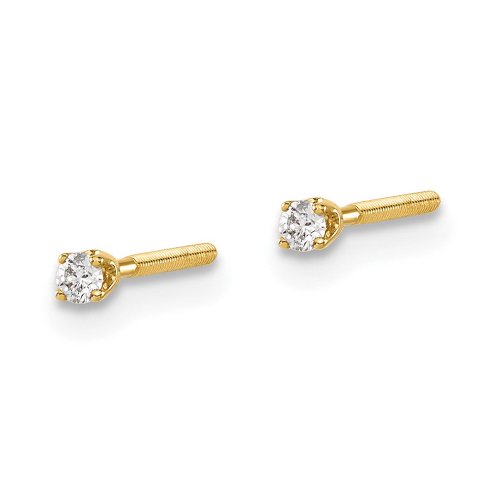 14k VS2/SI1 Diamond Stud Thread on/off Post Earrings