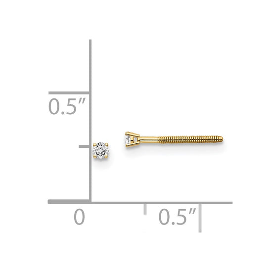 14k SI3 Diamond Stud Thread on/off Post Earrings
