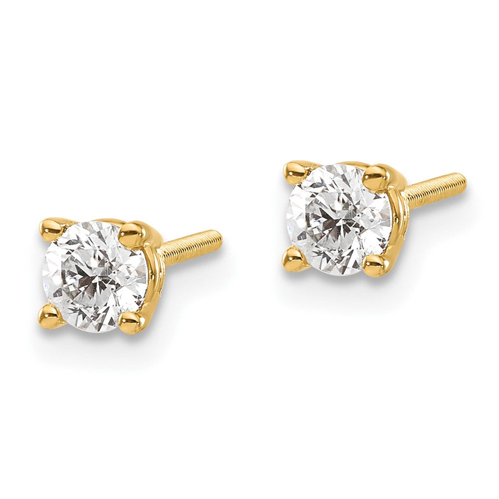 14k VS2/SI1 Diamond Stud Thread on/off Post Earrings