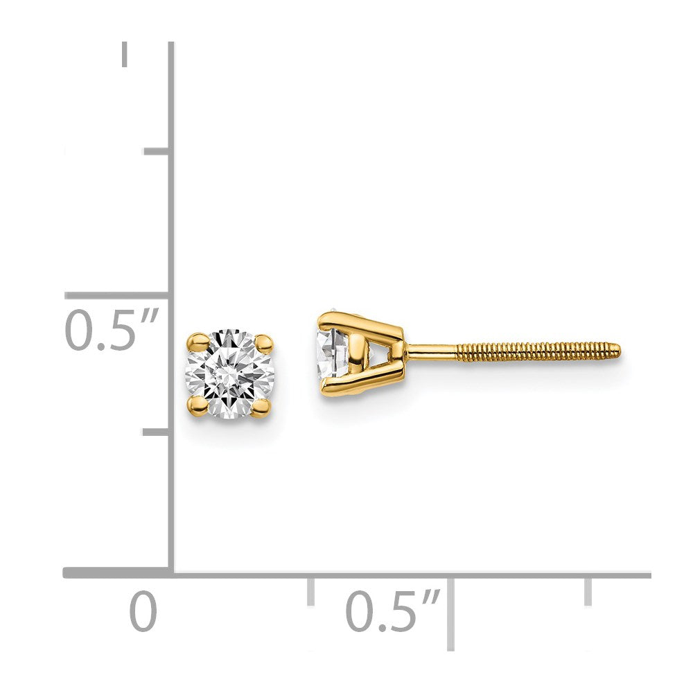 14k VS2/SI1 Diamond Stud Thread on/off Post Earrings
