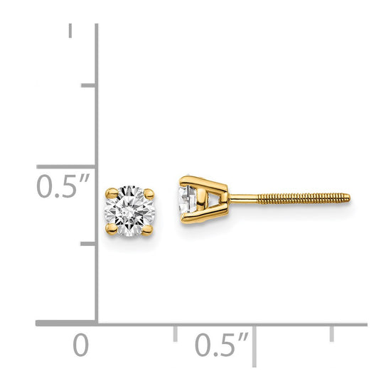 14k SI3 Diamond Stud Thread on/off Post Earrings