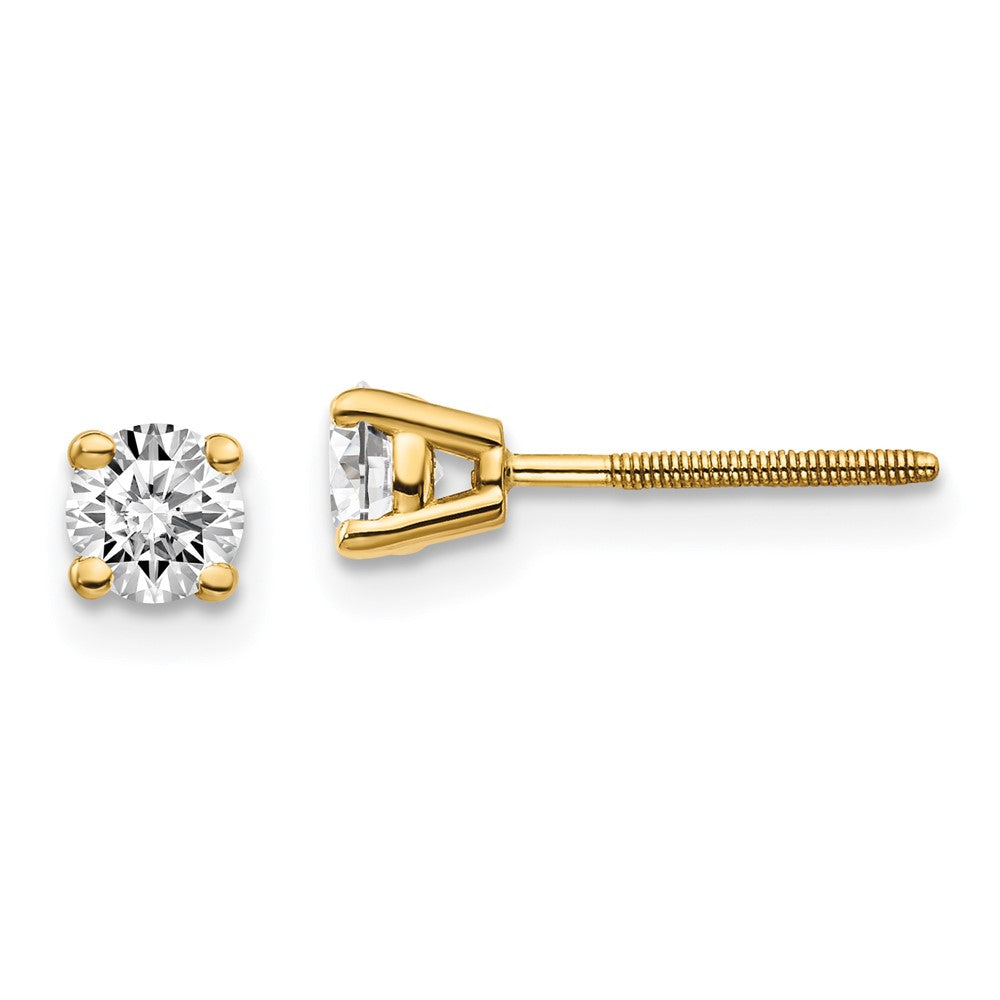 14k SI3 Diamond Stud Thread on/off Post Earrings