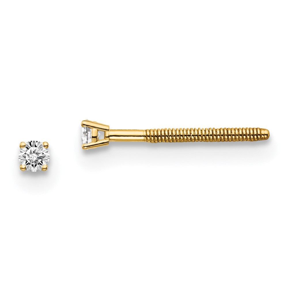 14k SI3 Diamond Stud Thread on/off Post Earrings