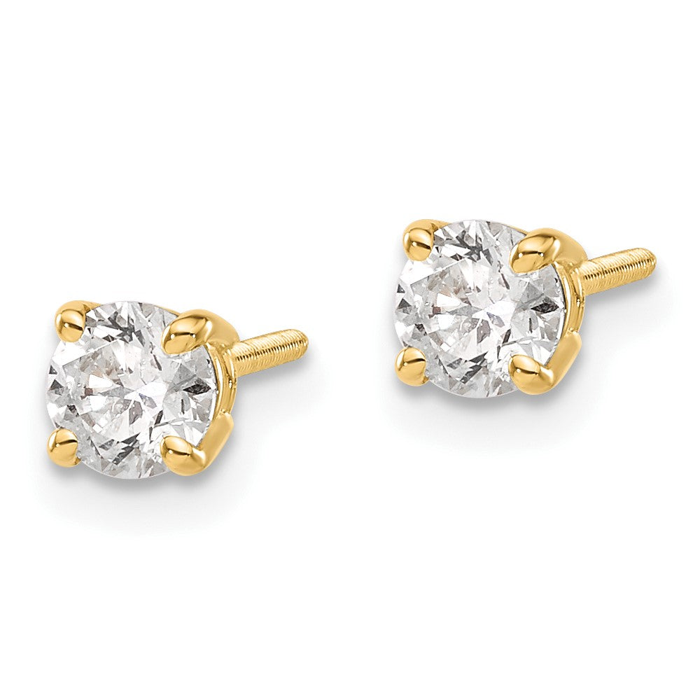 14k VS2/SI1 Diamond Stud Thread on/off Post Earrings