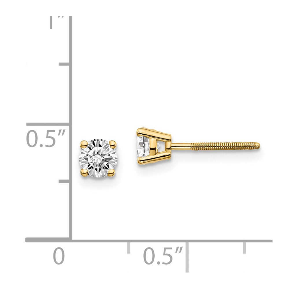 14k SI3 Diamond Stud Thread on/off Post Earrings