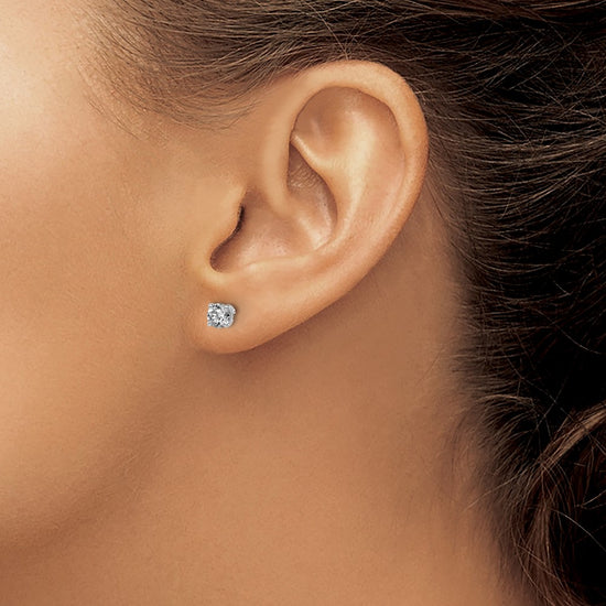 14k SI3 Diamond Stud Thread on/off Post Earrings