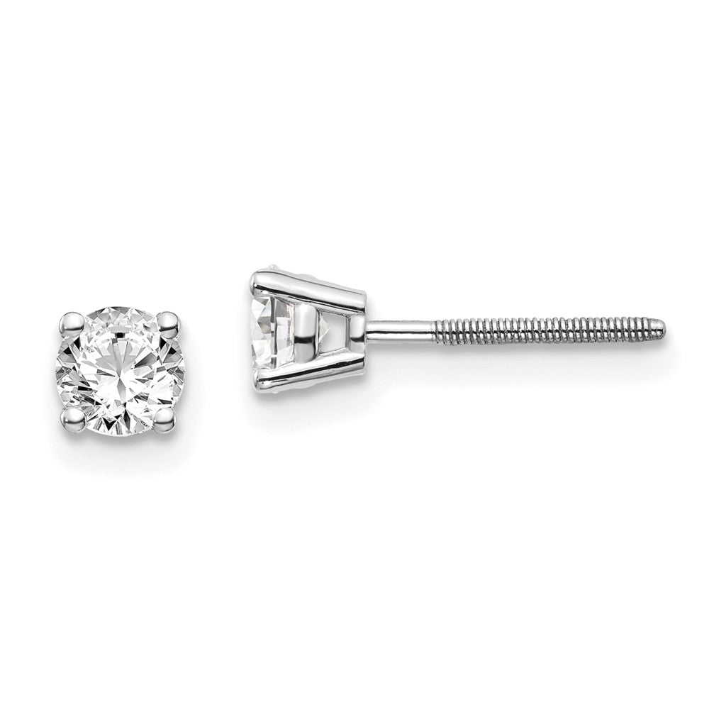 14k SI3 Diamond Stud Thread on/off Post Earrings