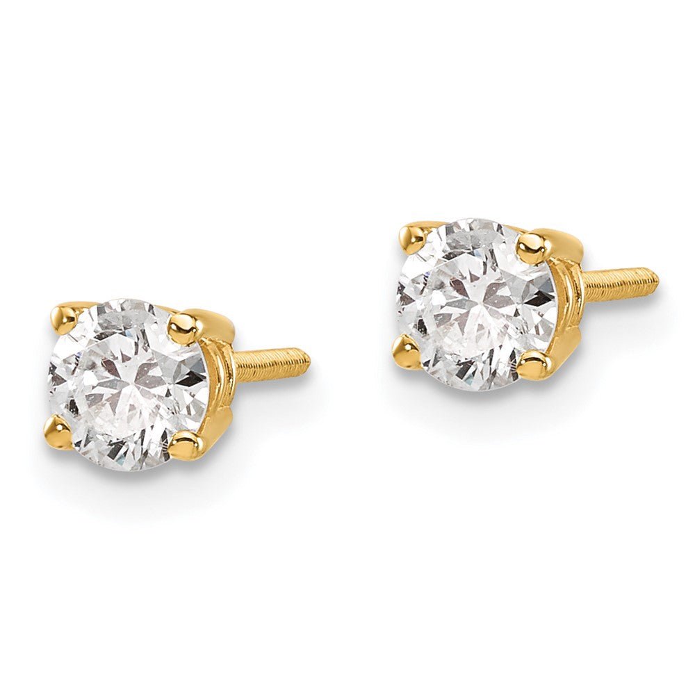 14k SI3 Diamond Stud Thread on/off Post Earrings