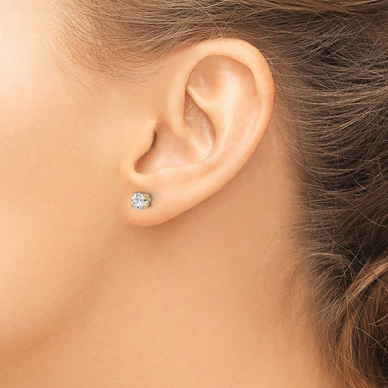 14k SI3 Diamond Stud Thread on/off Post Earrings