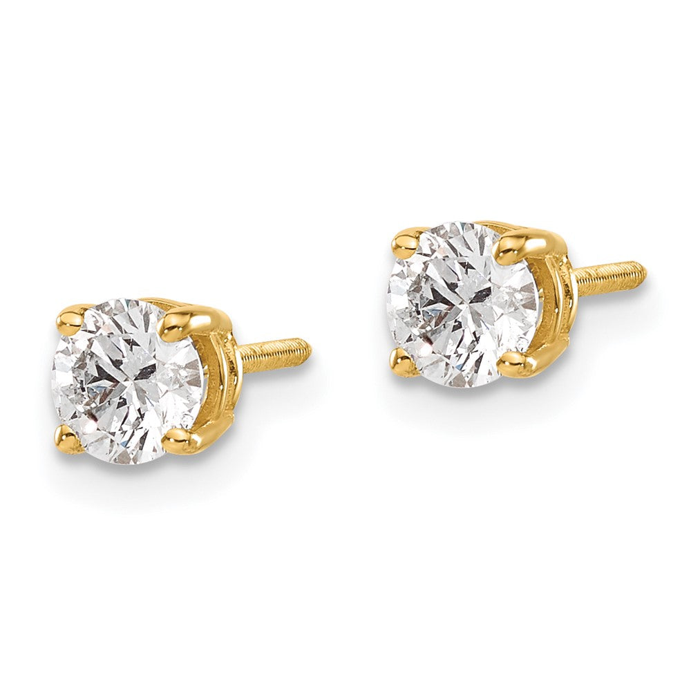 14k VS2/SI1 Diamond Stud Thread on/off Post Earrings