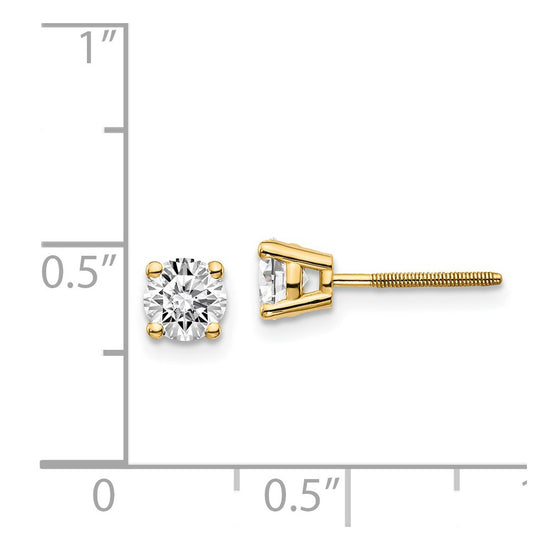 14k SI3 Diamond Stud Thread on/off Post Earrings